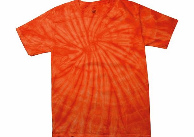 PLAIN (L - SPIDER ORANGE) NEW PREMIUM TONAL SPIDER TIE DYE T SHIRT - Blank Novelty Boots Wellies Bestival Creamfields Global Gathering Reading the garden party glastonbury tickets Vintage retro top cl