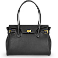 Fontanelli Black Embossed Leather Large Satchel Bag