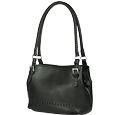 Fontanelli Black stiched Soft Leather Bucket bag