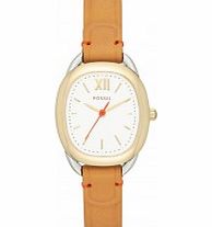 Fossil Ladies Sculptor Tan Steel Bracelet Watch