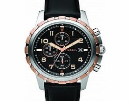 Fossil Mens Dean Black Chronograph Watch