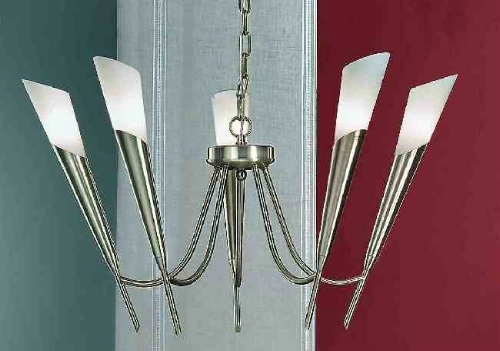 Conica satin nickel ceiling light