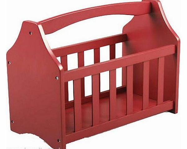 New Standing Wooden Magazine Rack Newspaper Mail Shelf Storage Holder Stand (Red)