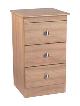 Bala Walnut 3 Drawer Bedside Table