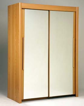 Brooke 2 Door Mirrored Wardrobe in Japanese Pear