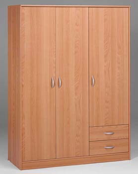 Cyclone 3 Door 2 Drawer Wardrobe in Japanese