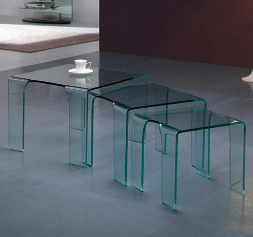 Gustav 07 Glass Square Nest of Tables - FREE 48