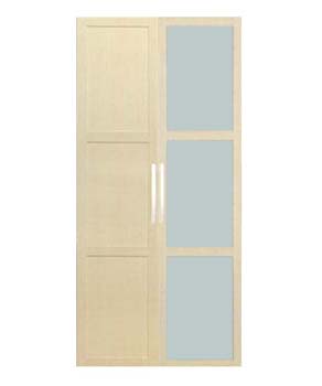 Jay 2 Door Panelled Wardrobe in Birch and Metal