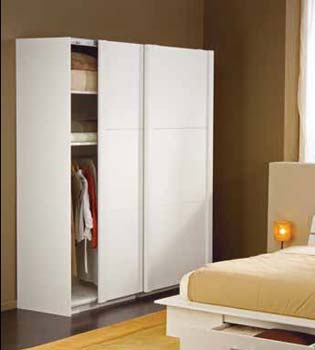 Jay Sliding Door Panelled Wardrobe in White