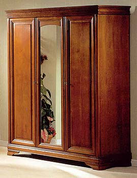 Leonie Cherry 3 Door Mirrored Wardrobe