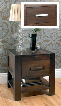 Lyon Walnut 1 Drawer Bedside Table