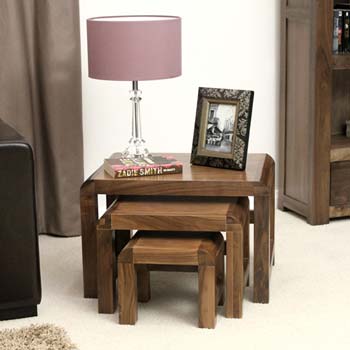 Shyra Solid Walnut Nest of Tables