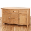 Metro Living Solid Oak 4ft6 Sideboard