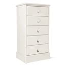 One Range White Painted 5 Drawer Slim Chest