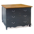 Provence Black Painted 3 Drawer Wide Dresser