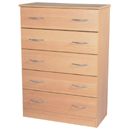 Tara beech 5 drawer chest 