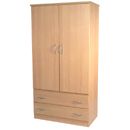 Tara beech large 2 drawer wardrobe