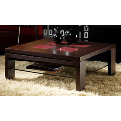 Moderno - Top Square Coffee Table with Inset glass