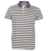 Gant Striped Dark Eclipse and Beige Polo Shirt