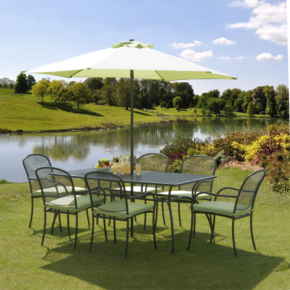 Bentley & Charcoal 1.7m 6 Seat Garden Dining Set