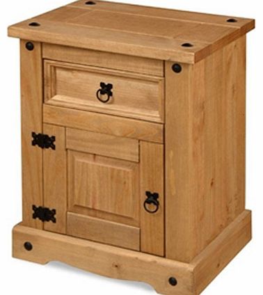 Gardens and Homes Direct Toluca Corona 1 Door Pine Bedside Cabinet