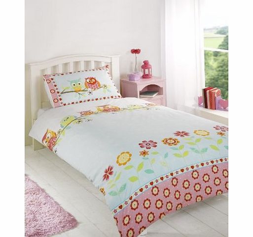 Owls Single Duvet Cover and Pillowcase Set