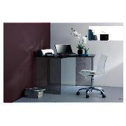 Glass Corner Desk Black