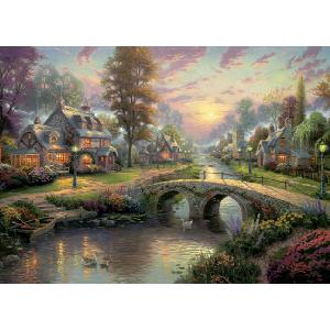 s Thomas Kinkade Sunset On Lamplight Lane 1000 Piece Jigsaw Puzzle