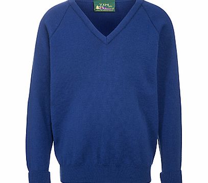 Goffs School Unisex V-Neck Jumper, Blue