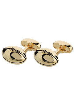 Plated Rugby Ball Cufflinks PSN183-FB-GP