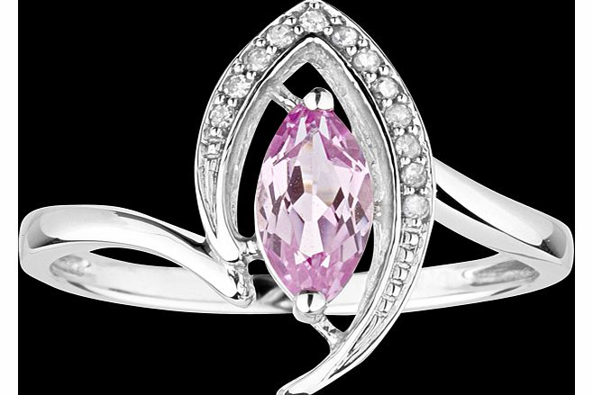 Goldsmiths 0.45 carat marquise cut created pink sapphire