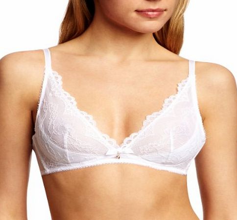 Superboost Lace Non-Wired Plunge Womens Bra White 32DD