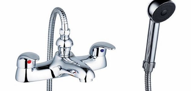 Grand Taps Bathroom Chrome Bath Tap Mixer With Shower Attachment From Our AERO Range (Aero 4)