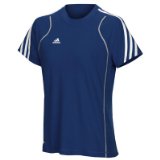 ADIDAS Ladies T8 Team Tee , M, BLACK/WHITE/SILVER