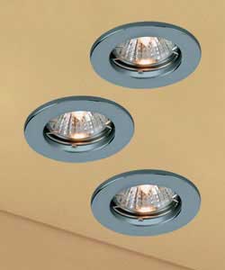 GU10 Chrome Triple downlight Kit