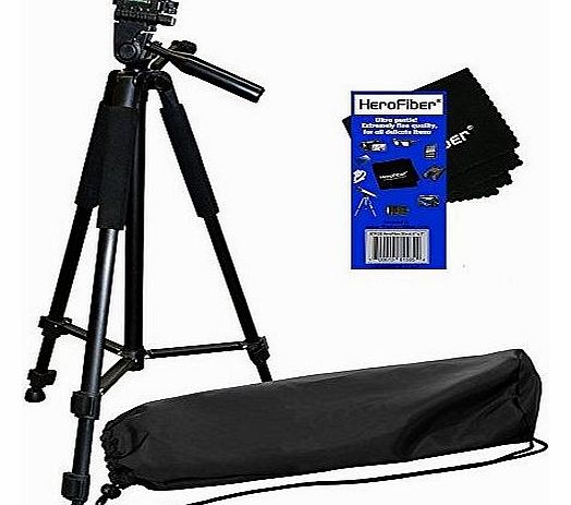 72`` Pro Elite Series Camera/Camcorder Tripod & Deluxe Soft Carrying Case for Canon, Nikon, Sony, Olympus, Pentax, Samsung, Panasonic, Kodak, Fujifilm Digital Cameras & Camcorders w/ HeroFiber