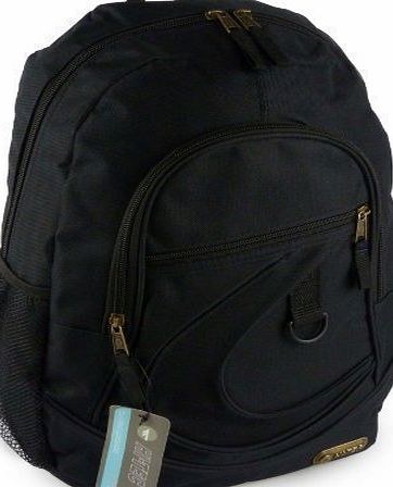 Hi-Tec Large Mens Boys Black BACKPACK RUCKSACK School or College Bag Travel