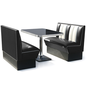 Booth Dining Set Black