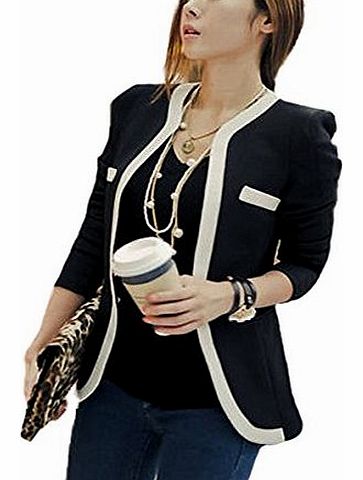 Homking Womens Fashion Ladies Blazer OL Fit Business Jacket Casual Suits Coat Black Color Size M/UK 810-12