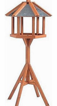 Bird Table Pavilion Wooden House Free Standing Wild Garden Birds Renewable Wood