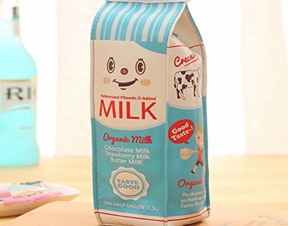 Hrph New Creative Simulation Of Milk Cartons Pencil Case PU Pen Bag Kawaii Stationery Pouch Office School Supplies