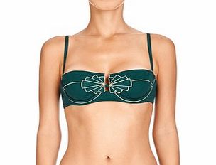 Cleopatra green half cup bikini top