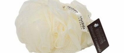 Hydrea London Large Exfoliating Body Puff / Scrunchie /Buffer - Cream - Bath amp; Shower