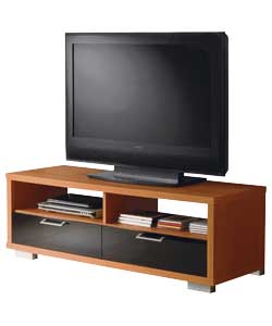 Arty Walnut TV Unit with High Gloss Doors