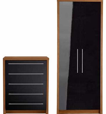 Camden 2 Piece 2 Door Wardrobe Package - Black &