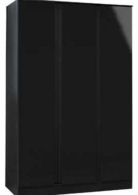 Hamlin High Gloss 3 Door Wardrobe - Black