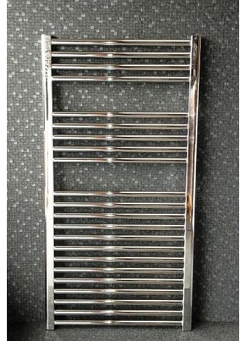 600 x 1200 Heated Towel Rail / Radiator / Warmer - Straight Chrome 2330 BTUs