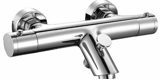 iBath Modern Thermostatic Bar Mixer Shower Valve with Chrome Bath Filler Tap SM62