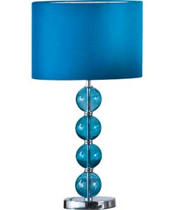 Glass Ball Stemmed Table Lamp - Teal