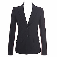 J. Taylor Black pinstriped tailored jacket